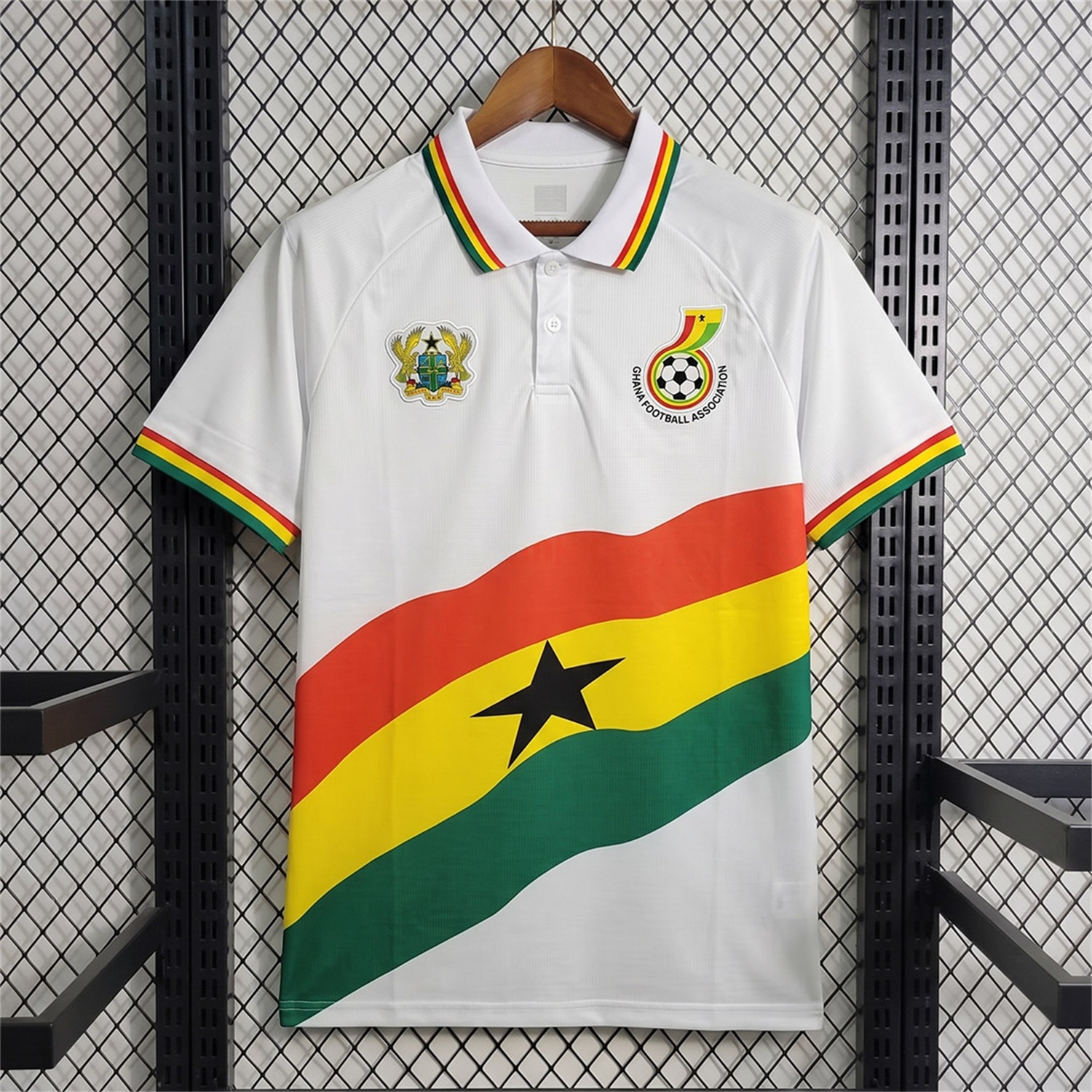 Ghana 2026 White With Flag Special Polo Jersey - Fans Version - UnitedFutballJersey