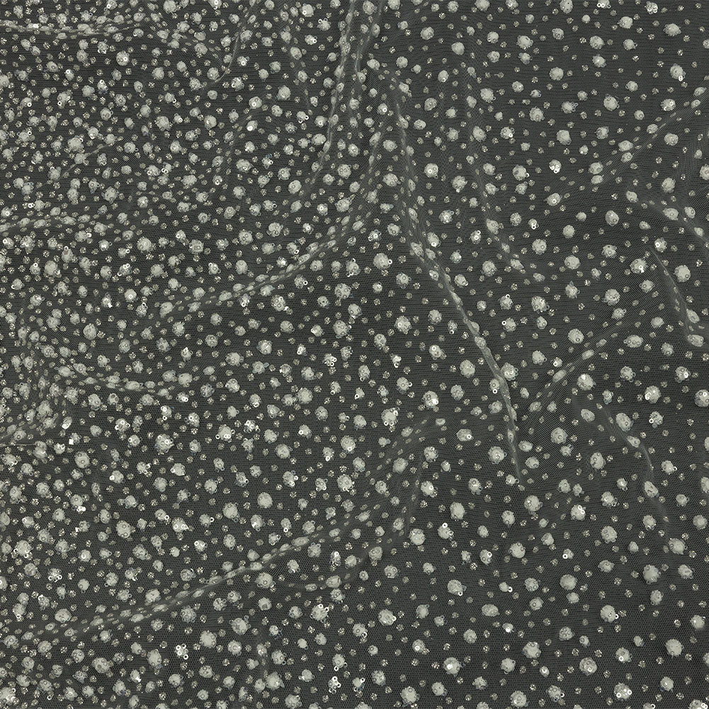 3D Glitter Tulle - White Puffy Spots Gradient - Joann Fabrics