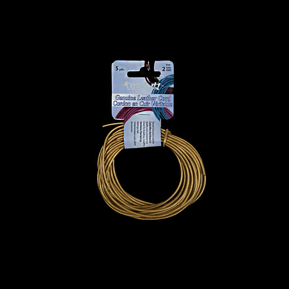 Dazzle-It Metallic Gold Genuine Leather Cord - 2mm - Joann Fabrics
