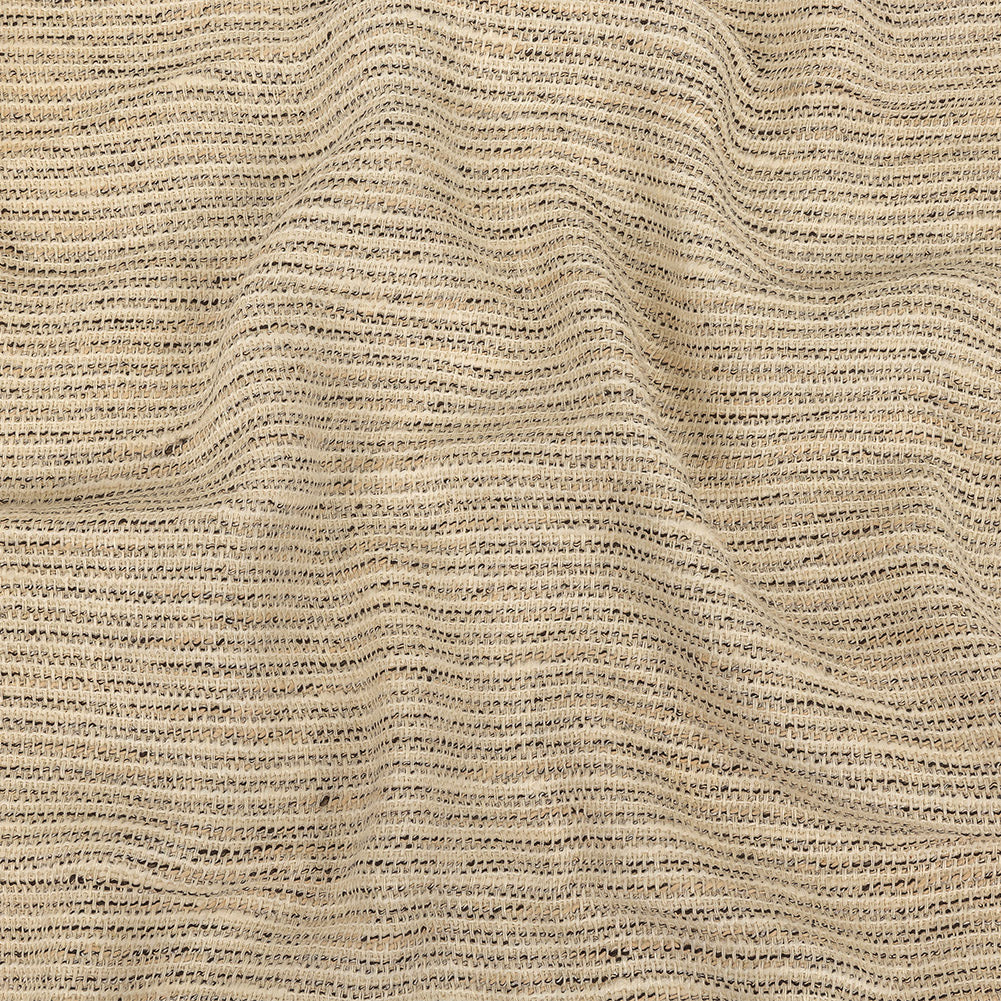 Ivory and Black Broken Stripes Cotton Tweed - Joann Fabrics