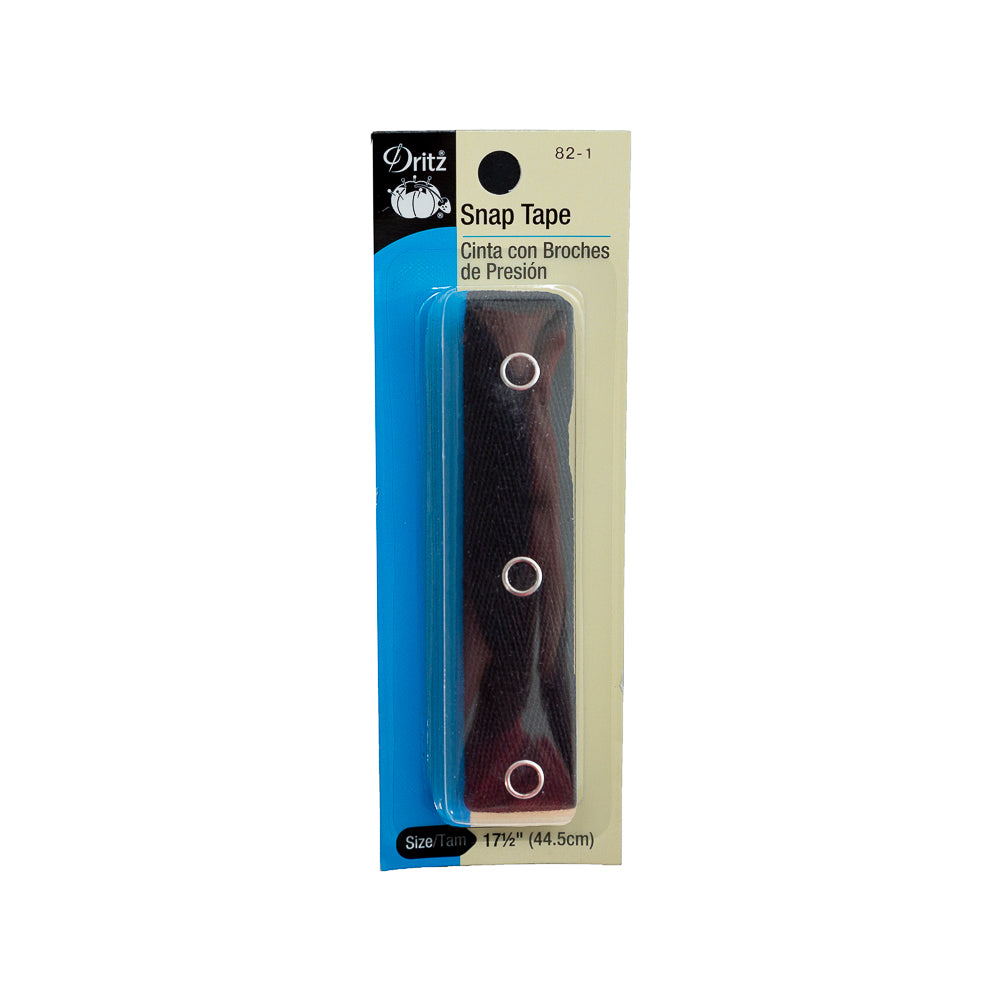 Dritz Black Twill Tape with Silver Snaps - 17.5