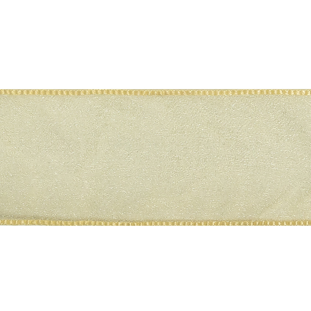 Mellow Yellow Shimmering Organza Ribbon with Woven Edges - 1.5