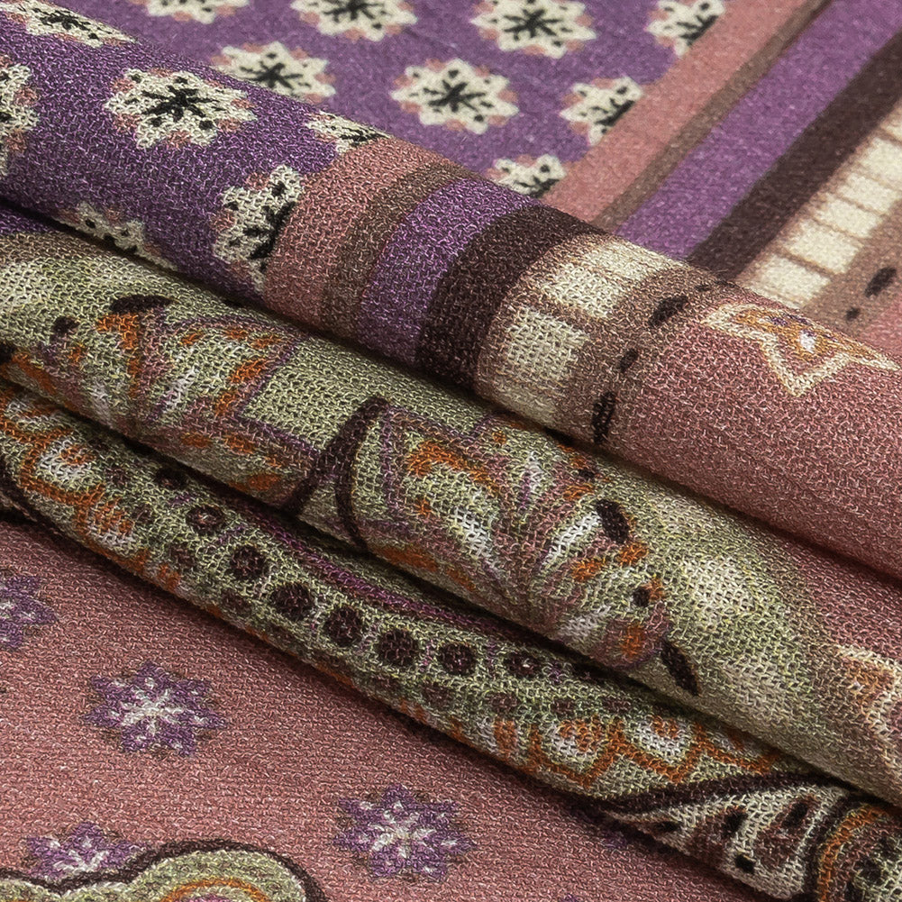 Gauzy Wrinkled Rayon Woven Print - Soft Green Paisley Patchwork - Mood Exclusive Divine Diamonds - Joann Fabrics