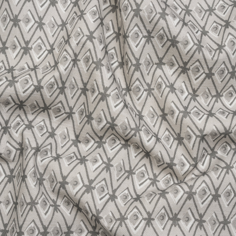 Slubbed Cotton Canvas Print - Silver Diamonds - British Imported - Joann Fabrics