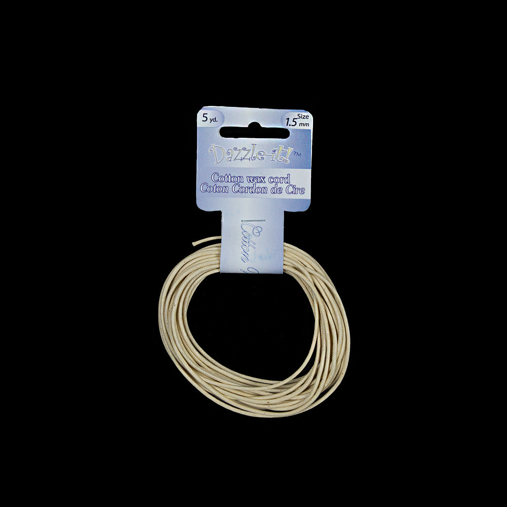 Dazzle-It Ivory Cotton Wax Cord - 1.5mm - Joann Fabrics