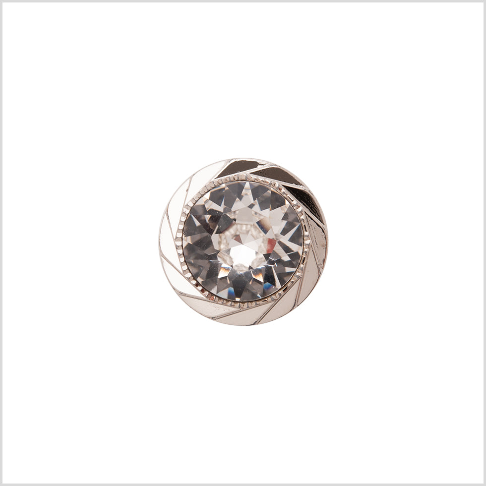 Italian Silver Plastic/Rhinestone Shank Back Button - 18L/11.5mm - Joann Fabrics