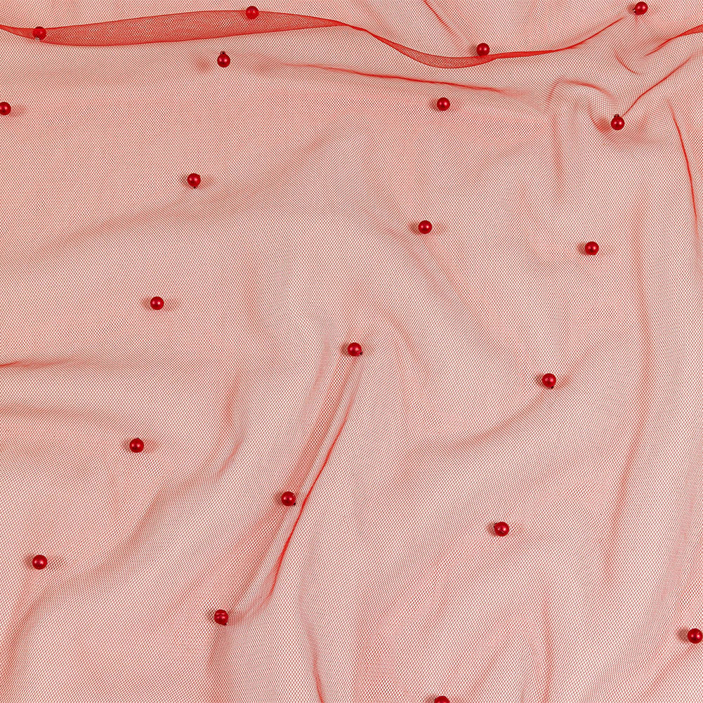Beaded Tulle - Red - Sylvie Collection - Joann Fabrics
