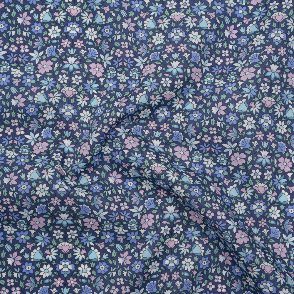 Liberty Fabrics Tana Lawn® - Meera Blue - Blue, Mint and White Simple Floral - Joann Fabrics