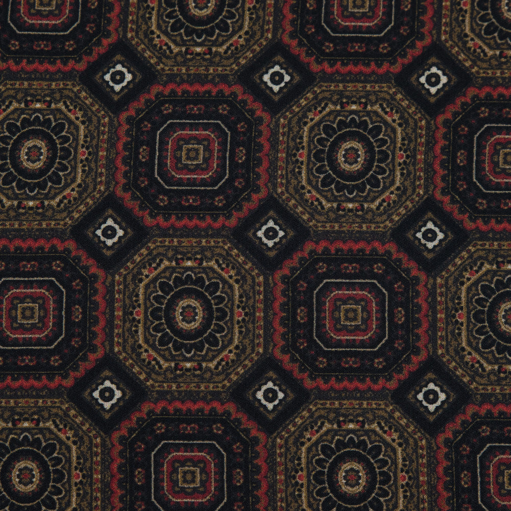 Olive and Red Geometric Polyester Chiffon - Joann Fabrics