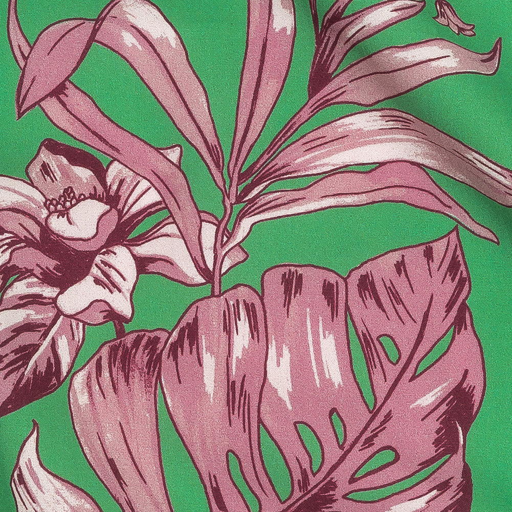 Cotton Poplin Print - Kelly Green and Purple Floral - Mood Exclusive Carefree Compliments - Joann Fabrics