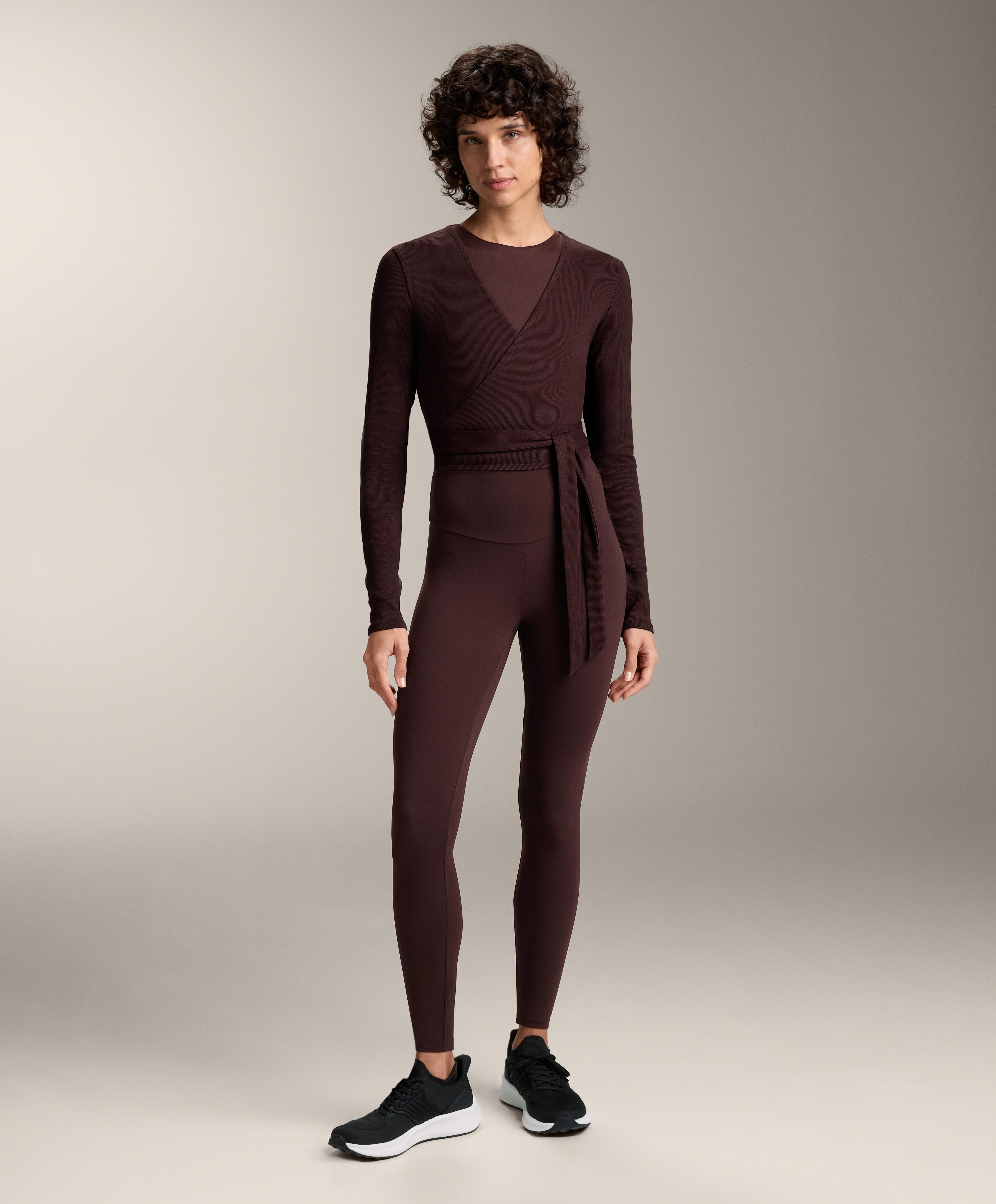 Wrap Over Rib Cotton Blend T-Shirt
