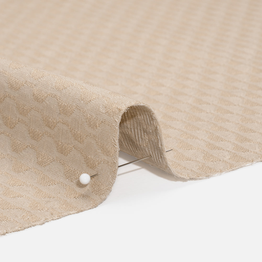 Honeycomb Stripes Recycled Polyester and Cotton Drapery Jacquard - Flax - British Imported - Joann Fabrics