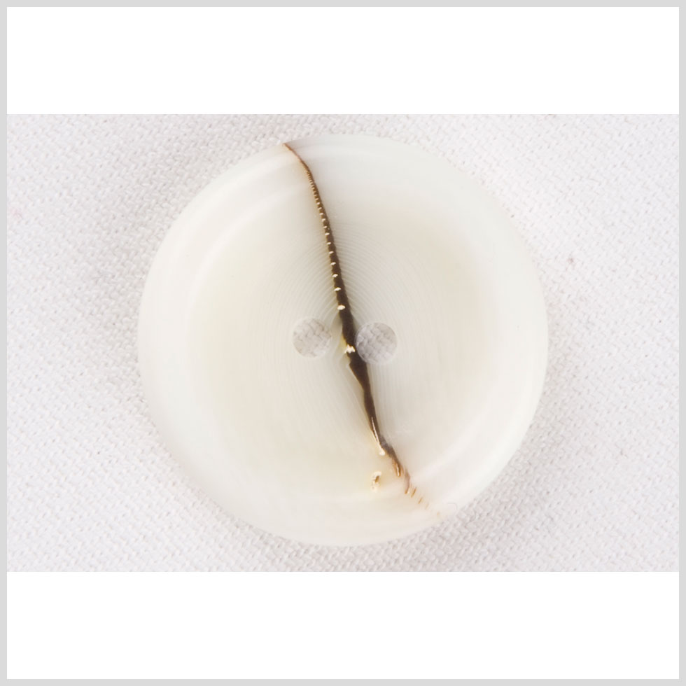 Ivory Waterfall-Edge Plastic 2-Hole Button with Organic Brown Stripe - 32L/20mm - Joann Fabrics