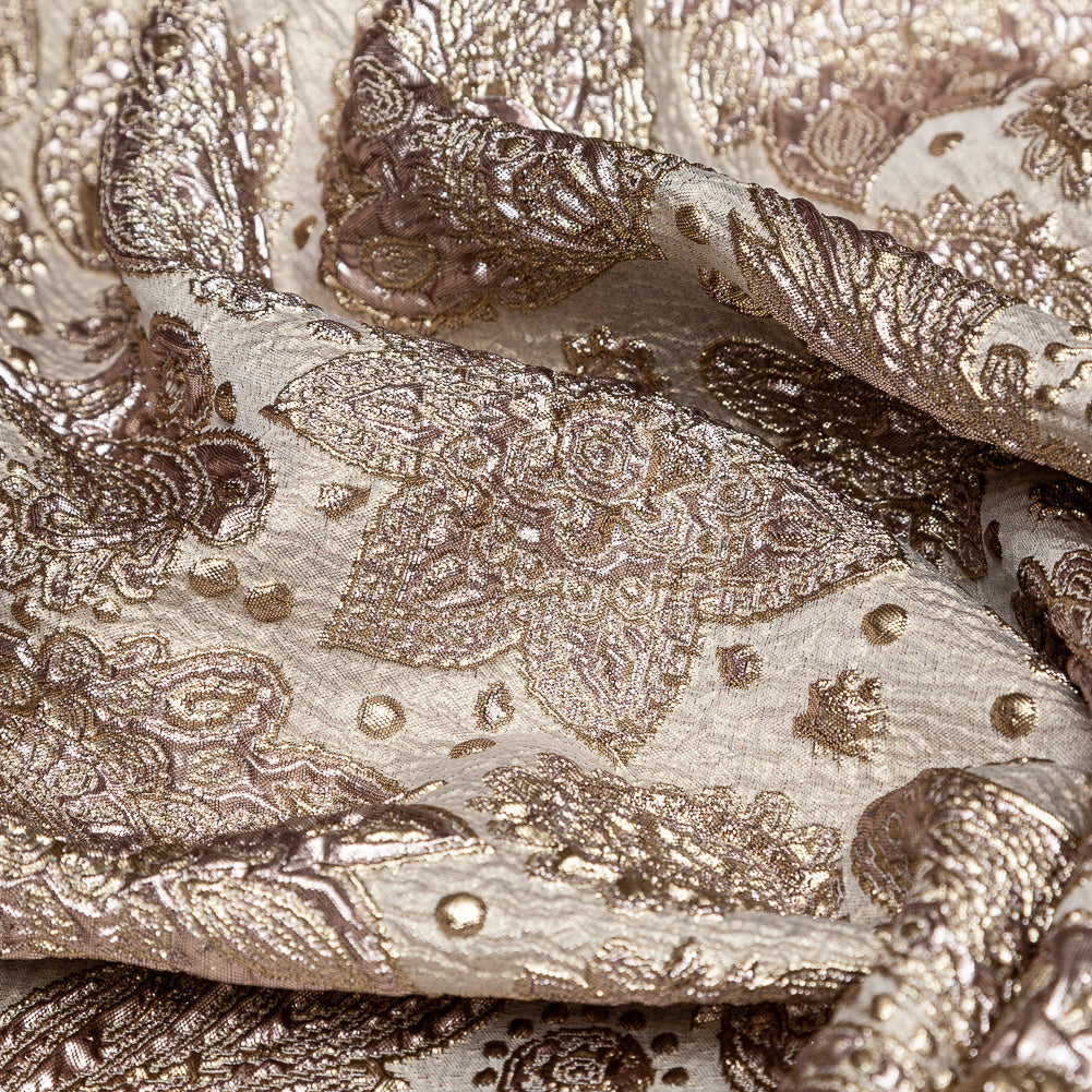 Gold and Rose Gold Luxury Paisley Metallic Brocade - Joann Fabrics