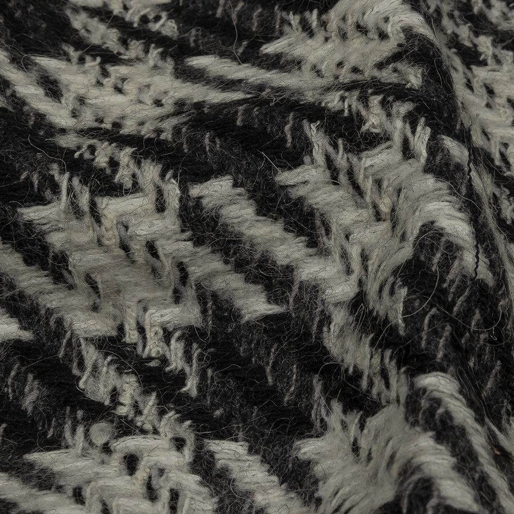 Famous Designer Charcoal and White Shepherd's Plaid Fulled Wool Twill Coating - Joann Fabrics