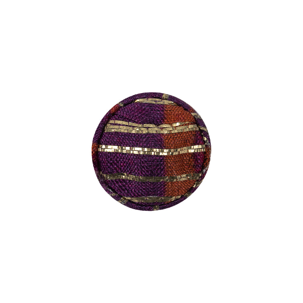 Deep Purple, Orange and Glitteratti Lurex Striped Fabric Covered Rayon Blend Sew On Button - 24L/15mm - Joann Fabrics