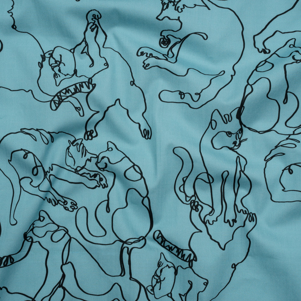 Mood Exclusive Blue Kitty Kraze Cotton Poplin - Joann Fabrics