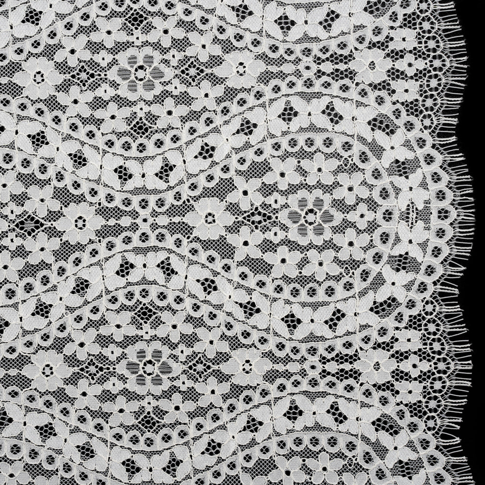 Corded Lace Panel with Finished Edges - Ivory Floral Waves - Joann Fabrics