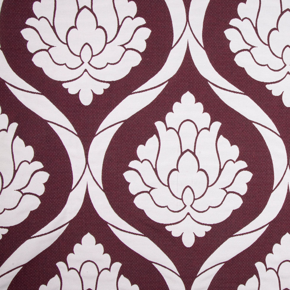 Burgundy/Natural Damask Woven - Joann Fabrics