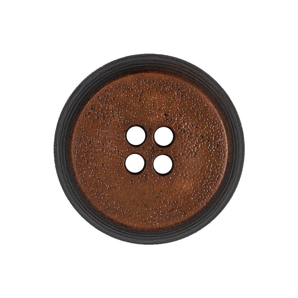 Gingerbread and Deep Charcoal Speckled Textured 4-Hole Molded Plastic Button - 40L/25.5mm - Joann Fabrics