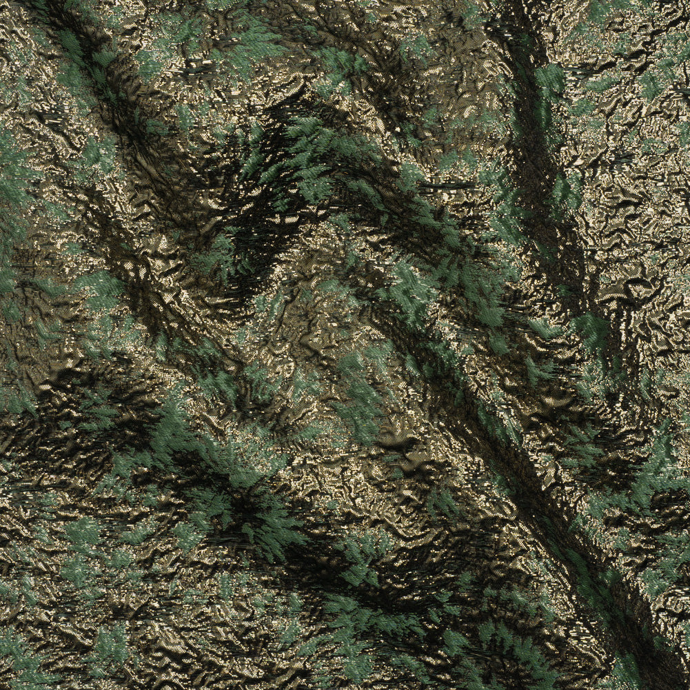 Metallic Luxury Brocade - Sage Green and Gold Abstract - Joann Fabrics