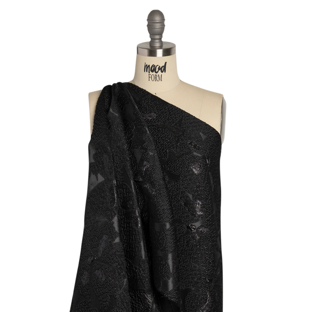 Metallic Black Floating Blossoms Luxury Brocade - Joann Fabrics