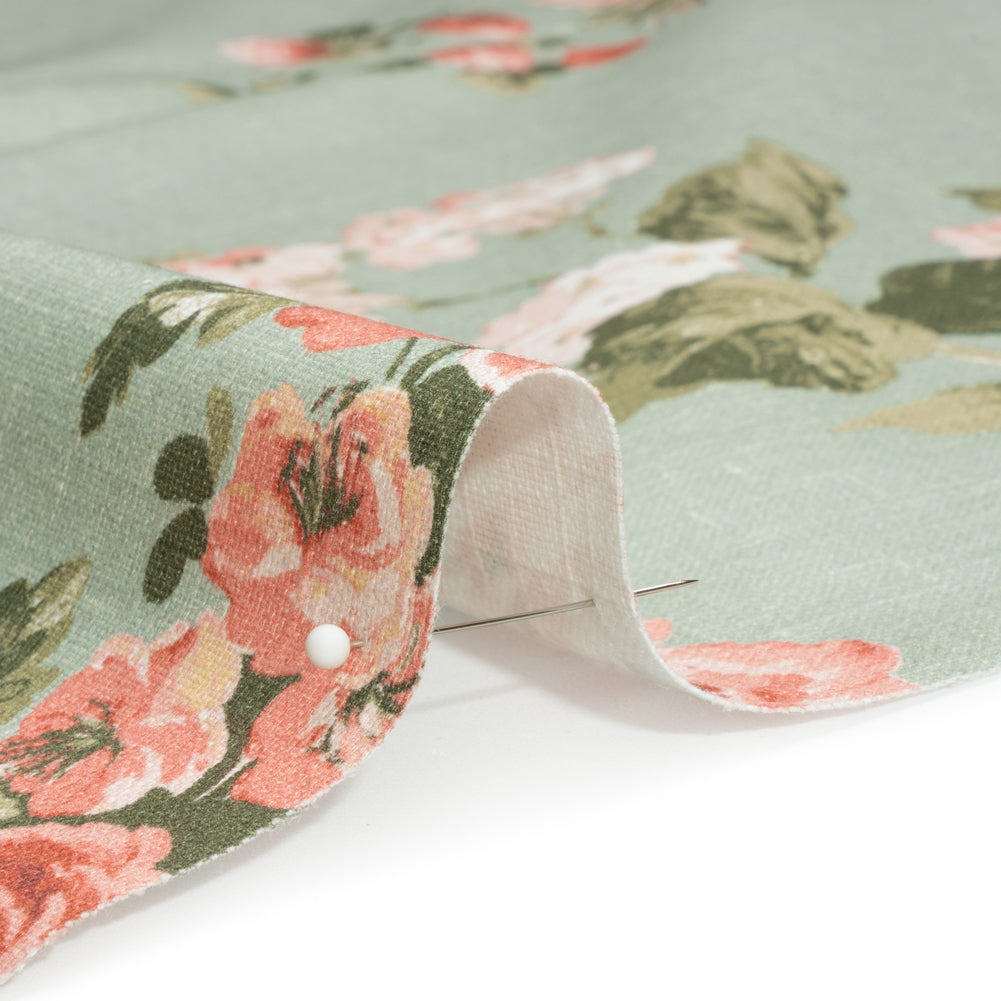 Brushed Cotton Canvas Print - Sage Elegant Floral - British Imported - Joann Fabrics