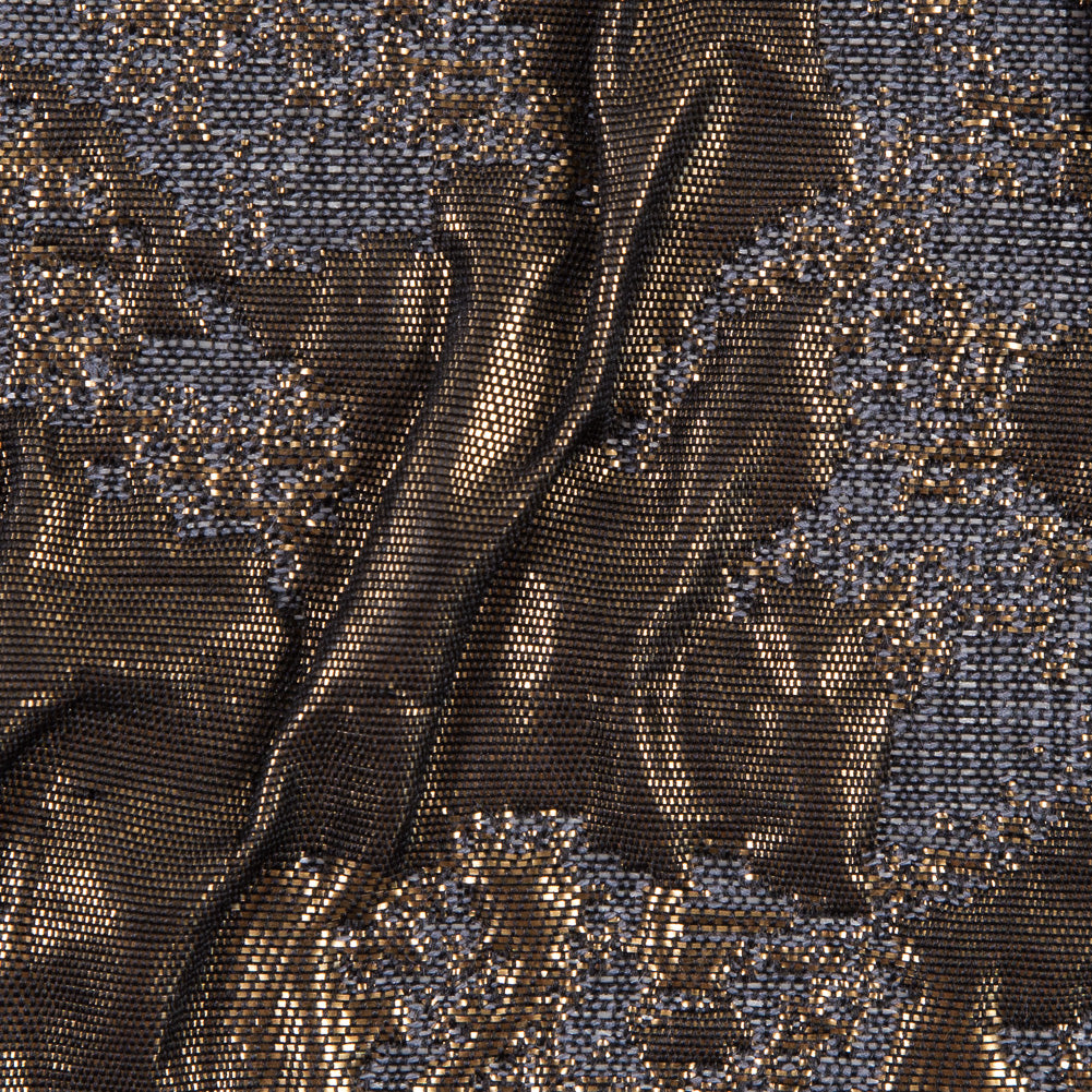 Metallic Gold and Gray Abstract Brocade - Joann Fabrics