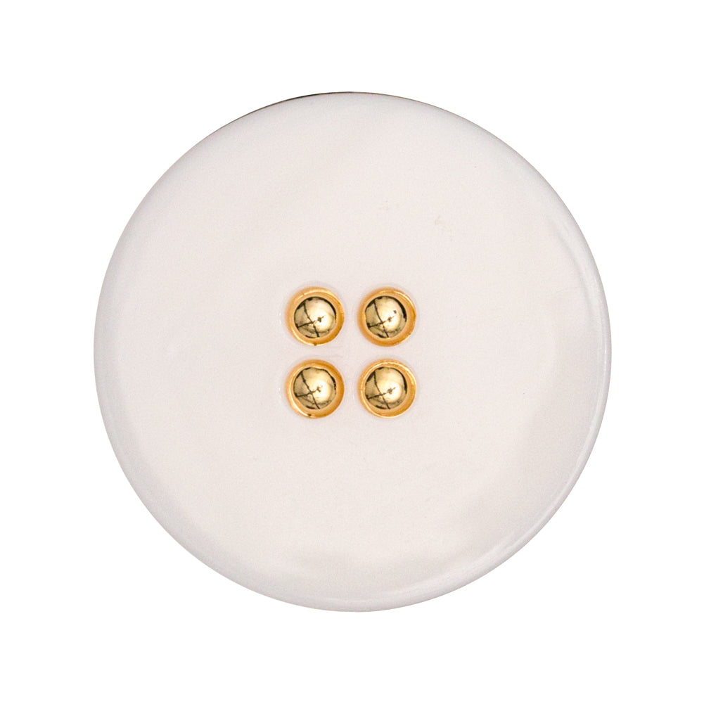 Italian White and Gold 2-Piece Plastic Shank Back Button - 45L/29mm - Joann Fabrics
