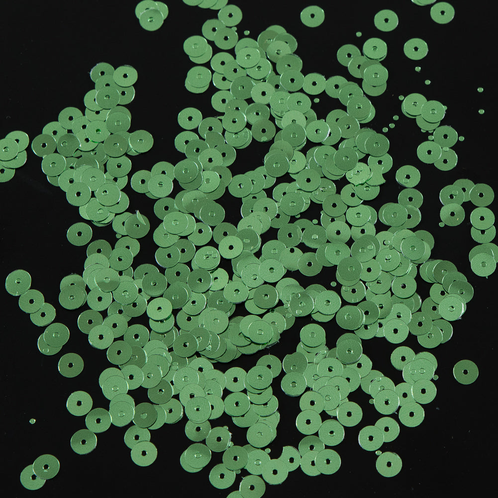 Bag of Green Color Loose Sequins with Silver Back - 6mm - Joann Fabrics