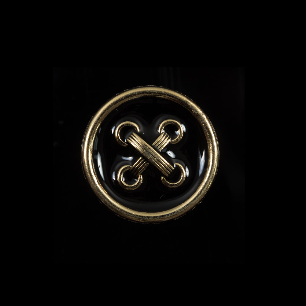 Italian Black and Gold Metal Button - 32L/20mm - Joann Fabrics