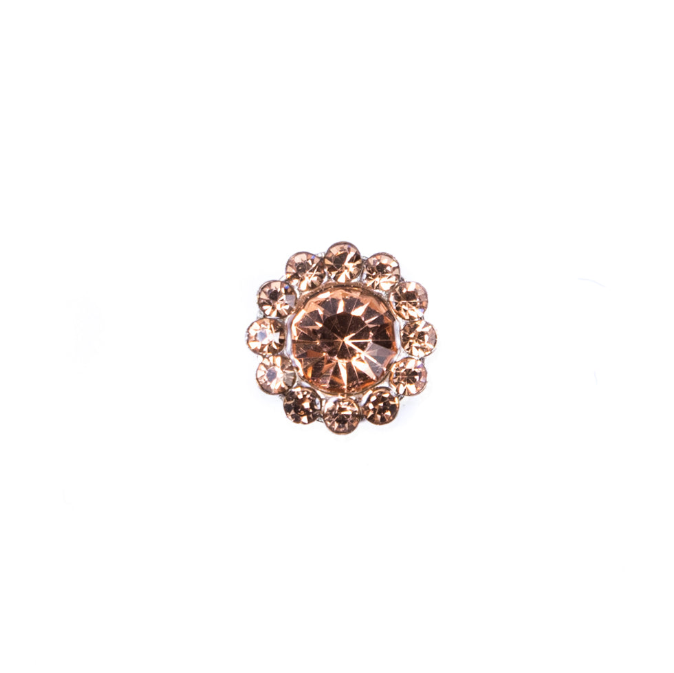 Italian Peach Rhinestone Shank Back Button - 14L/9mm - Joann Fabrics