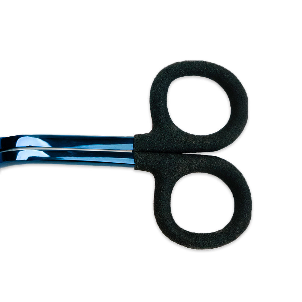 Mood Metallic Blue Double Curve Scissors with Matte Rubber Grips - 6