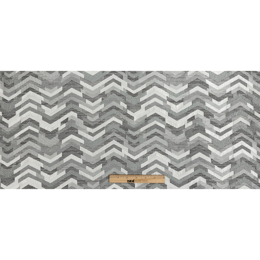 Polyester Jacquard - Silver Tactile Zig Zags - British Imported - Joann Fabrics