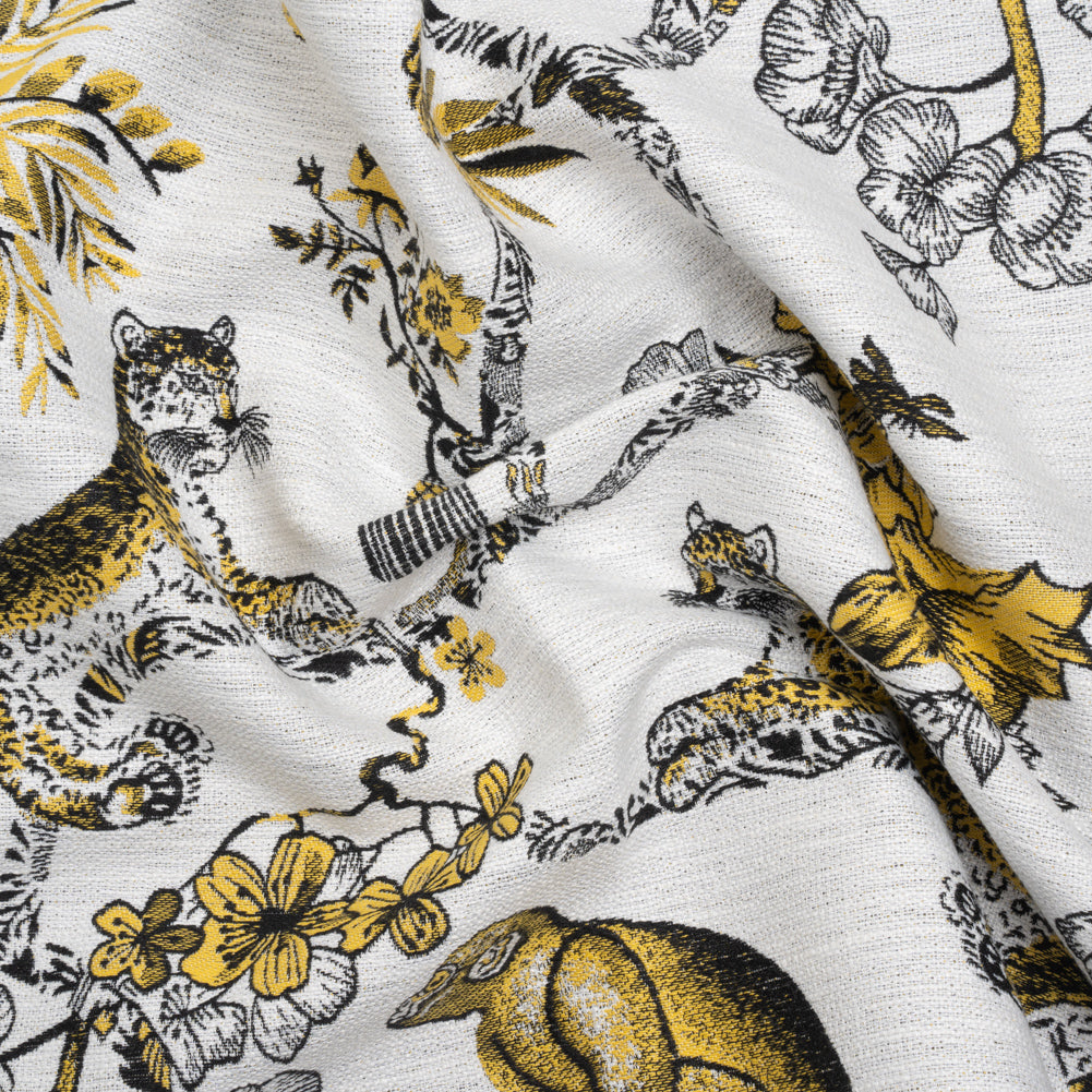 Yellow Topaz Exotic Pets and Flowers Upholstery Jacquard - Joann Fabrics