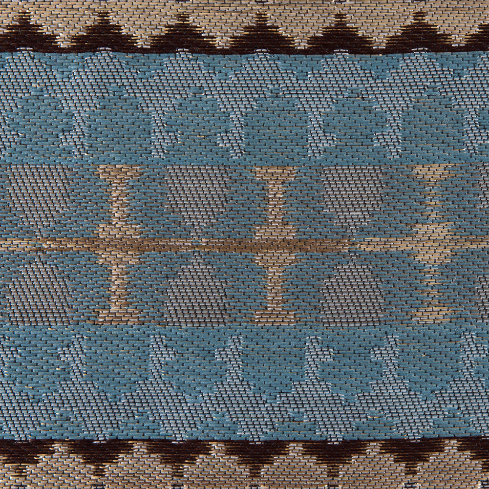 Italian Metallic Gold, Brown and Blue Geometric Brocade - Joann Fabrics