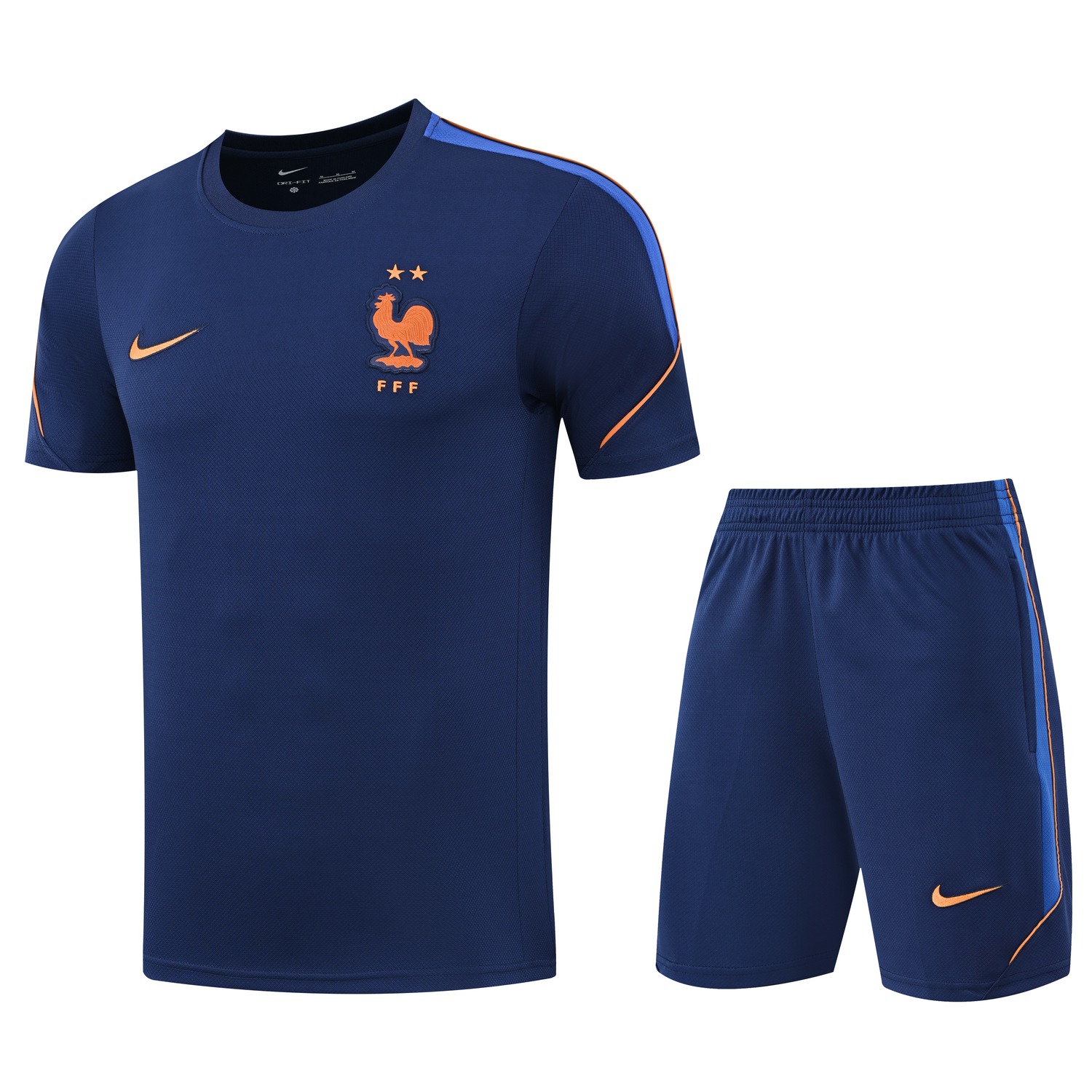 France 2026 Short-Sleeve Training Set - Deep Blue Top & Deep Blue Shorts - UnitedFutballJersey