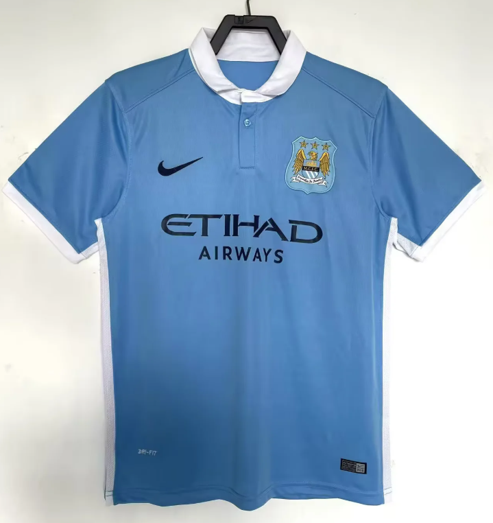 2015/2016 Retro Manchester City Home Football Shirt 1:1 Thai Quality