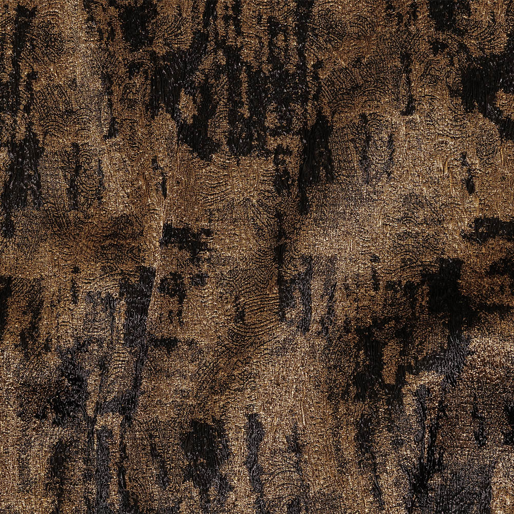 Metallic Bronze and Black Abstract Luxury Plisse Brocade - Joann Fabrics