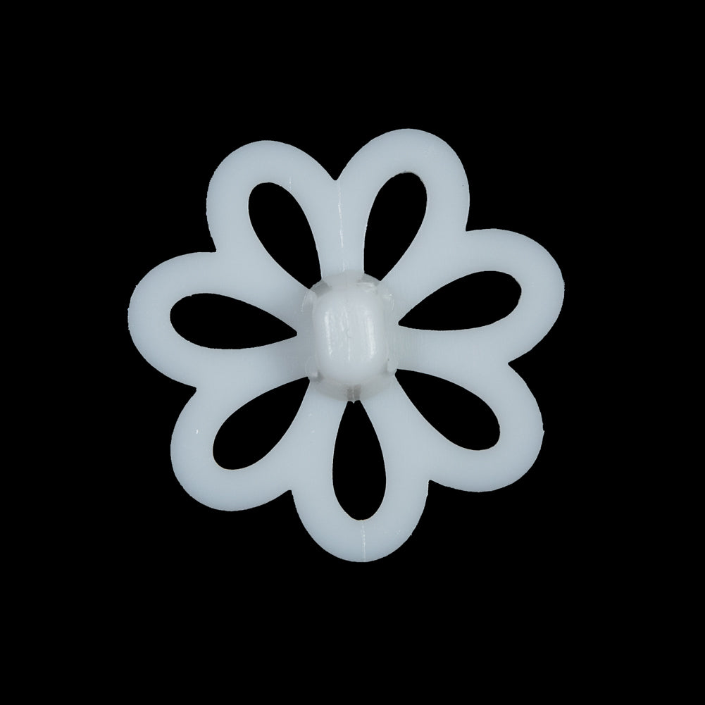 Italian White Flower Plastic Shank Back Button - 40L/25mm - Joann Fabrics