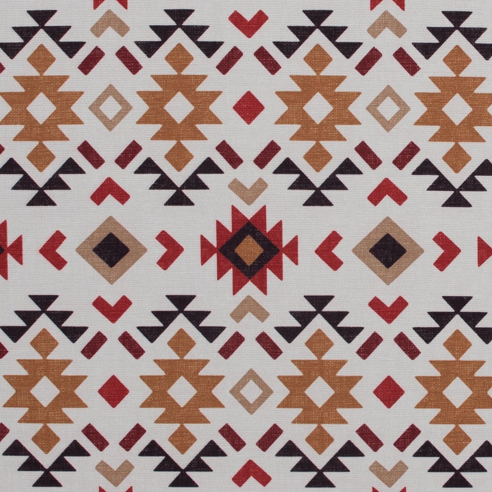 Red and Mustard Geometric Printed Brushed Canvas - Joann Fabrics