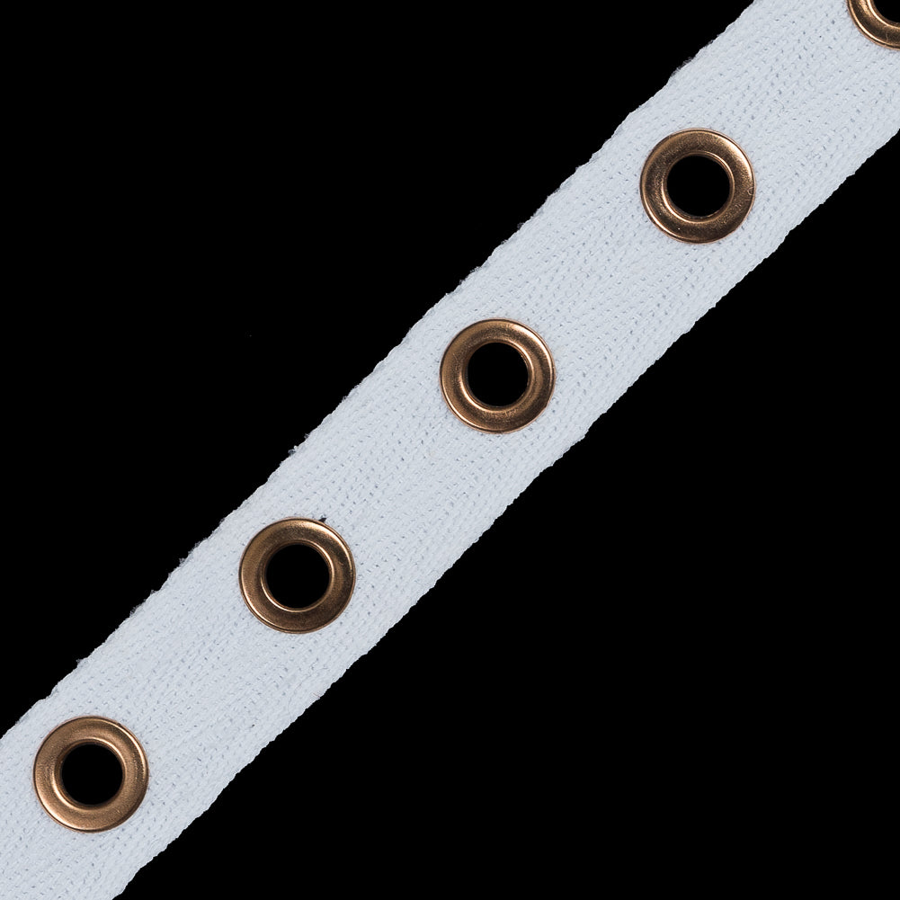 Italian White Tape with Gold Grommets - 0.75