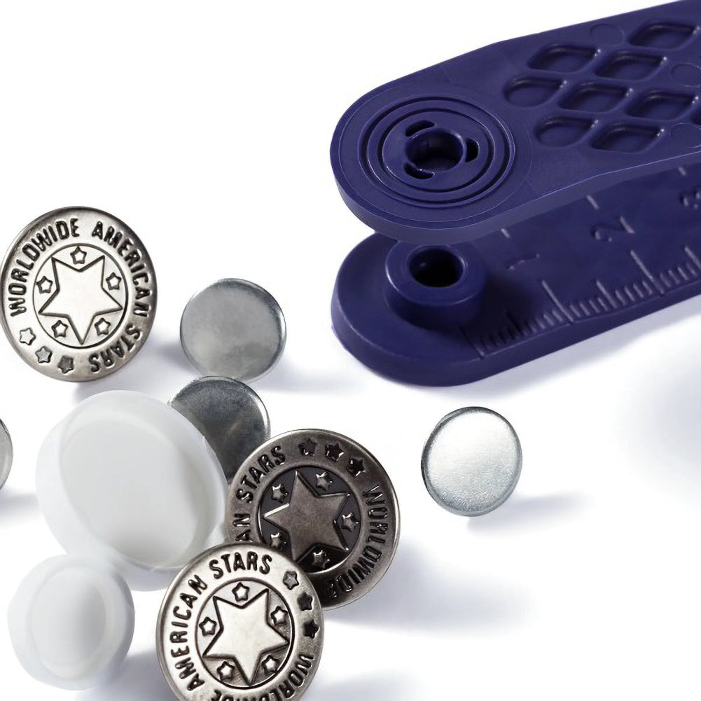 Prym Jeans Buttons - Antique Silver American Star 17mm - 8pc - Joann Fabrics