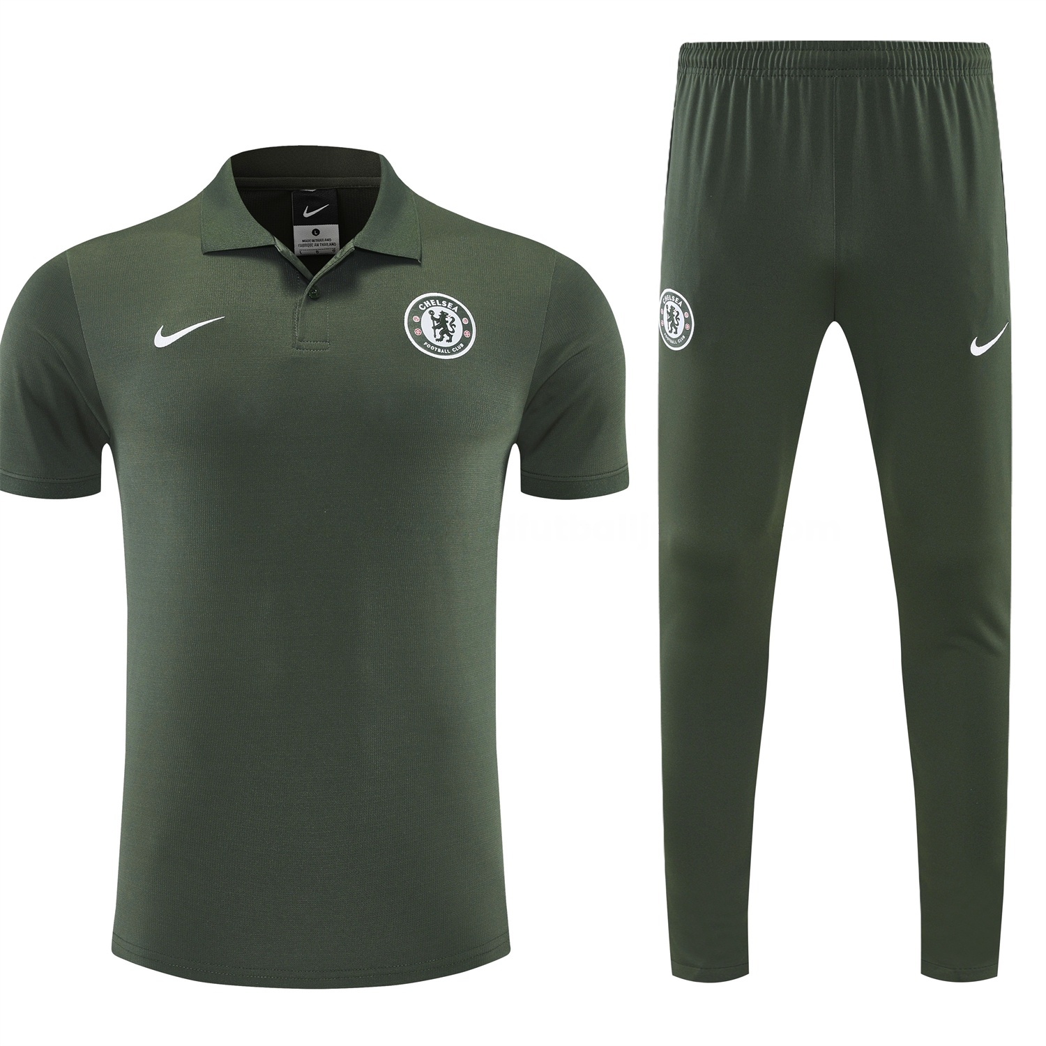 C.H.E.L.S.E.A 25-26 POLO Short-Sleeve Training Set - Dark Green Top and Pants - UnitedFutballJersey