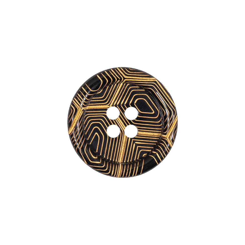 Gold and Black Narrow Rim 4-Hole Blazer Button - 30L/19mm - Joann Fabrics