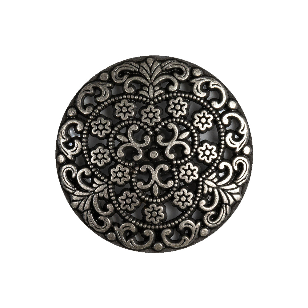 Gunmetal Floral Cast Metal Shank Back Button - 40L/25.5mm - Joann Fabrics