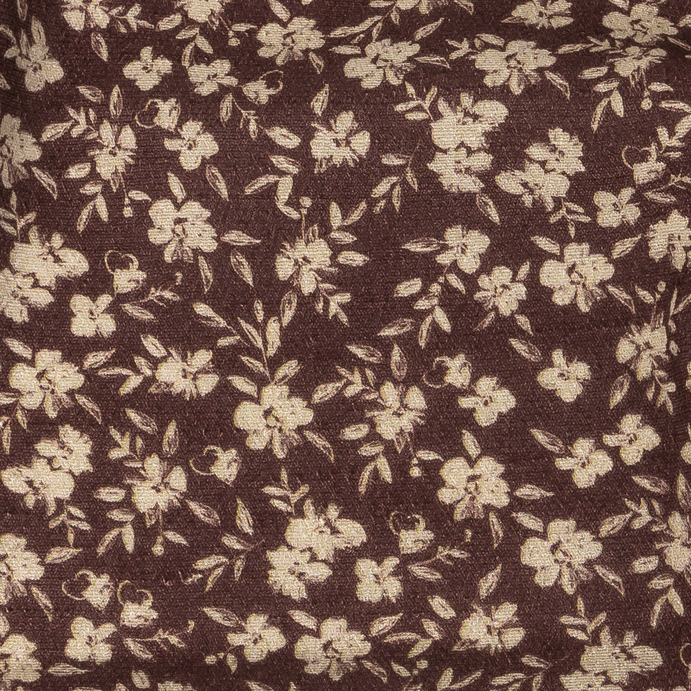 Gauzy Viscose Crepe Print - Brown Floral - Mood Exclusive Flowering Heirloom - Joann Fabrics