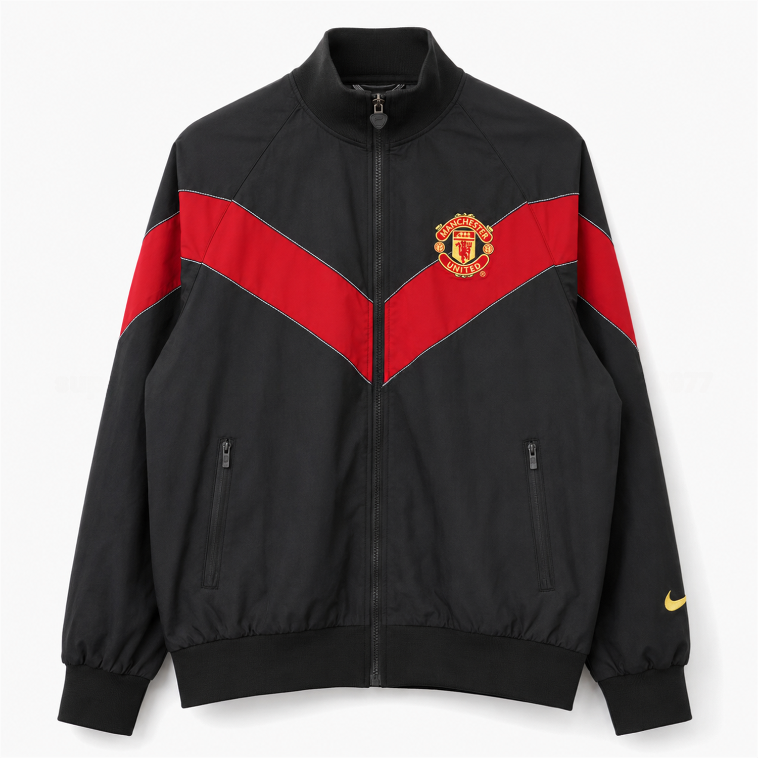 Retro Manchester United 2006-07 Windbreaker Jacket - Black Red - UnitedFutballJersey