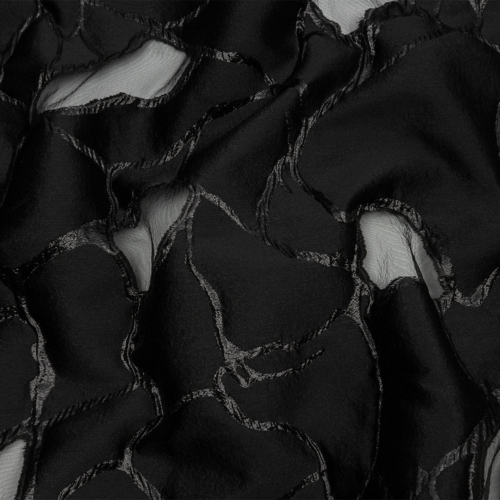 Metallic Black Abstract Luxury Burnout Brocade - Joann Fabrics