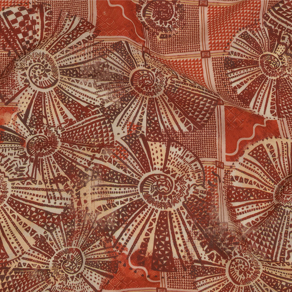 Cotton Voile - Red and White Shells on Plaid - Weekend Wandering Print - Mood Exclusive Rockland Collection - Joann Fabrics
